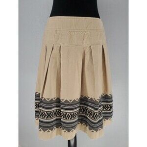 Cottagecore Academia Preppy LOFT Velvet Corduroy Khaki Skirt Earth Tones Size 4